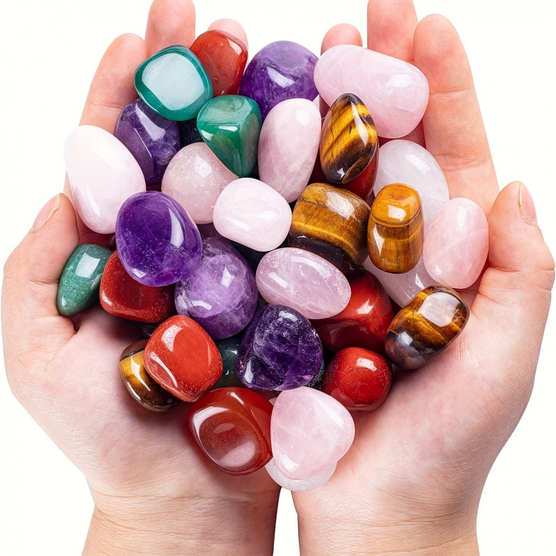Gemstone Polishing Kit - 50 جرام/الحقيبة أحجار طبيعية هبطة وبلورات