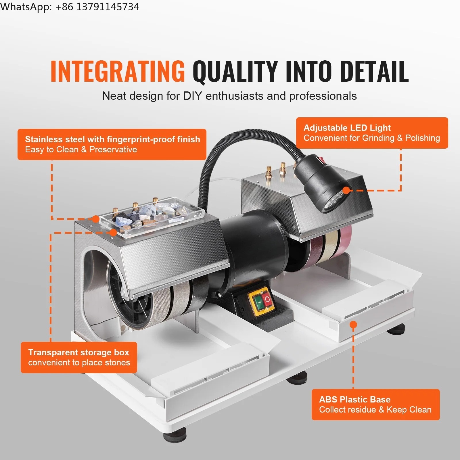 Lapidary Grinder Cabbing Machine - آلة صقل الأحجار الكريمة 6 بوصة