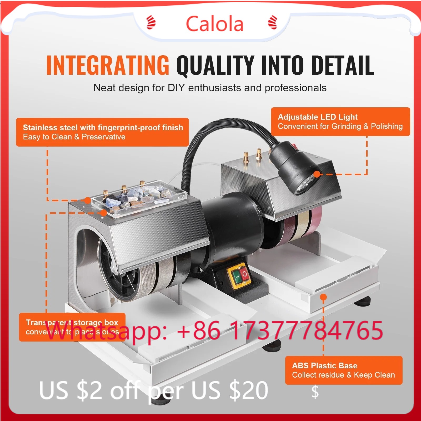 Lapidary Grinder Cabbing Machine - آلة صقل الأحجار الكريمة واليشم والصخور