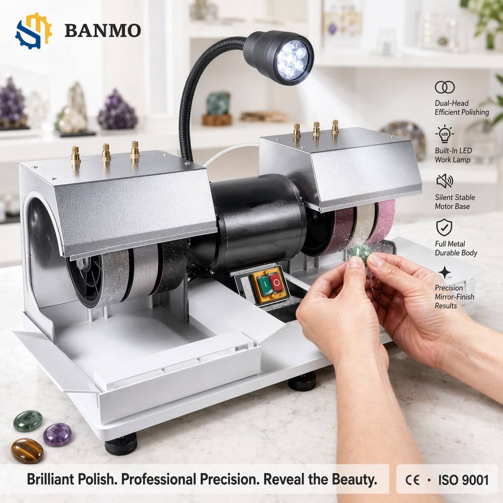 آلة تلميع الأحجار الكريمة الاح - مراجعة Lapidary Grinder Cabbing Machine وسعره