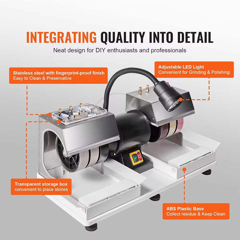 آلة تلميع الأحجار الكريمة الاح - مراجعة Lapidary Grinder Cabbing Machine وسعره