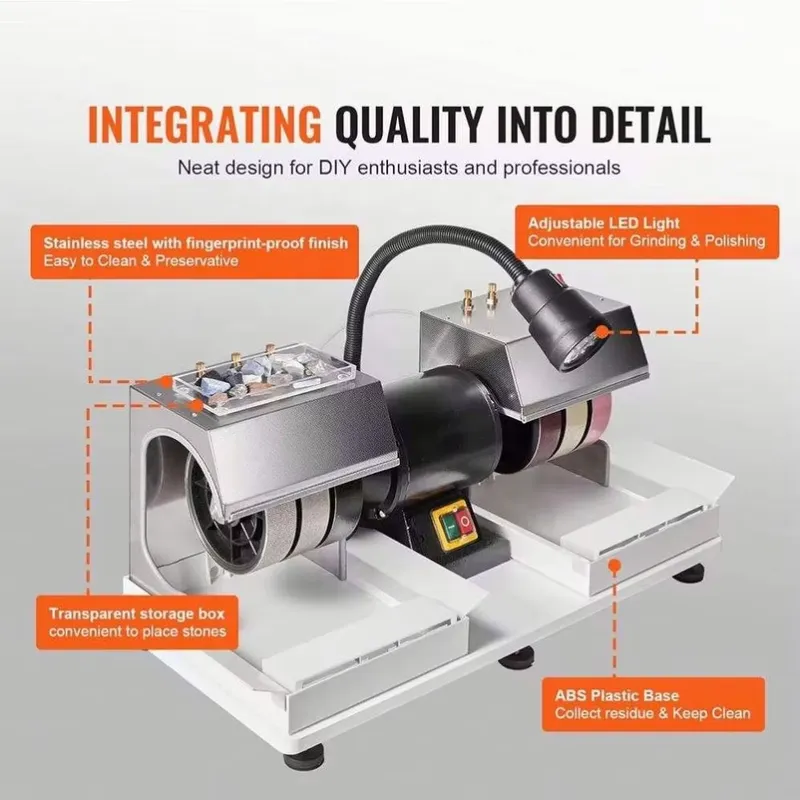 آلة طحن وتلميع الأحجار الكريمة - مراجعة Lapidary Grinder Cabbing Machine وسعره