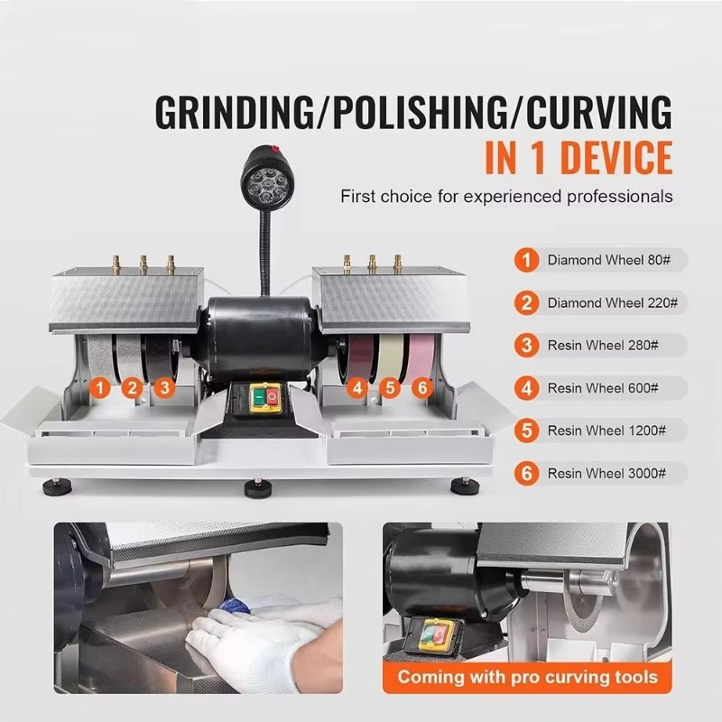 آلة تشكيل الأحجار الكريمة 6 بو - مراجعة Lapidary Grinder Cabbing Machine وسعره